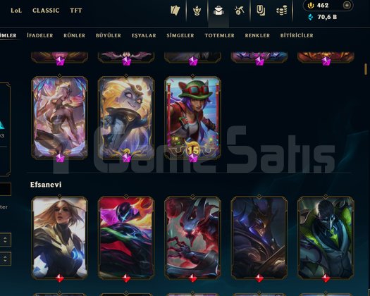 LoL Hesabı 231 Skin Platin 1 TR Mail Değ