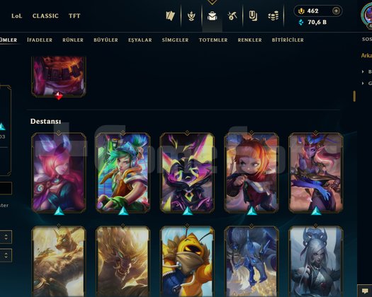 LoL Hesabı 231 Skin Platin 1 TR Mail Değ
