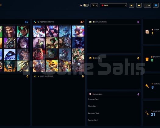 EUW / 115 LVL + 19+37 SKİN + Derecesiz