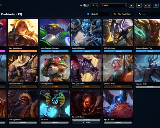 EUW / 115 LVL + 19+37 SKİN + Derecesiz