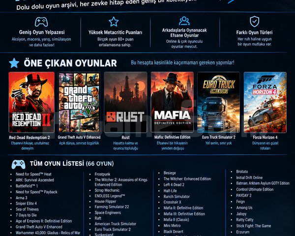 TEMİZ ACCOUNT RDR 2 + GTA V + RUST