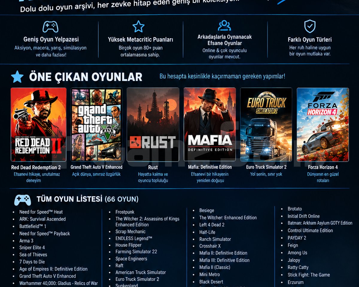 TEMİZ ACCOUNT RDR 2 + GTA V + RUST