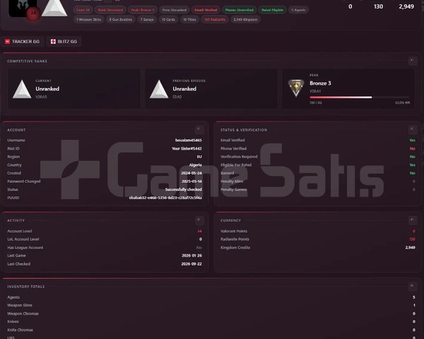 EU - DERECESİZ - 34 LVL - 1 SKIN