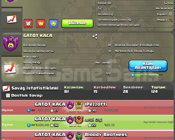 12 LVL KRİSTAL 1 LİGLİ KLAN