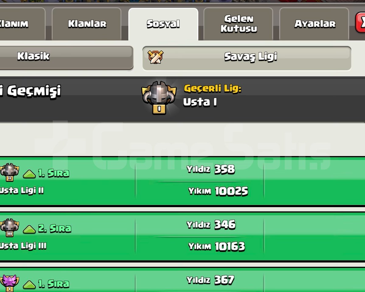 TÜRK İSİMLİ USTA-1 LİGİ 15 LVL KLAN
