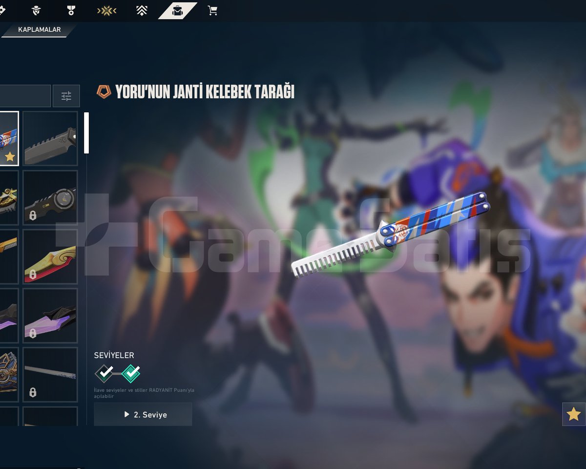 Yoru Kelebek Bıçaklı Hesap, 5+ Skin