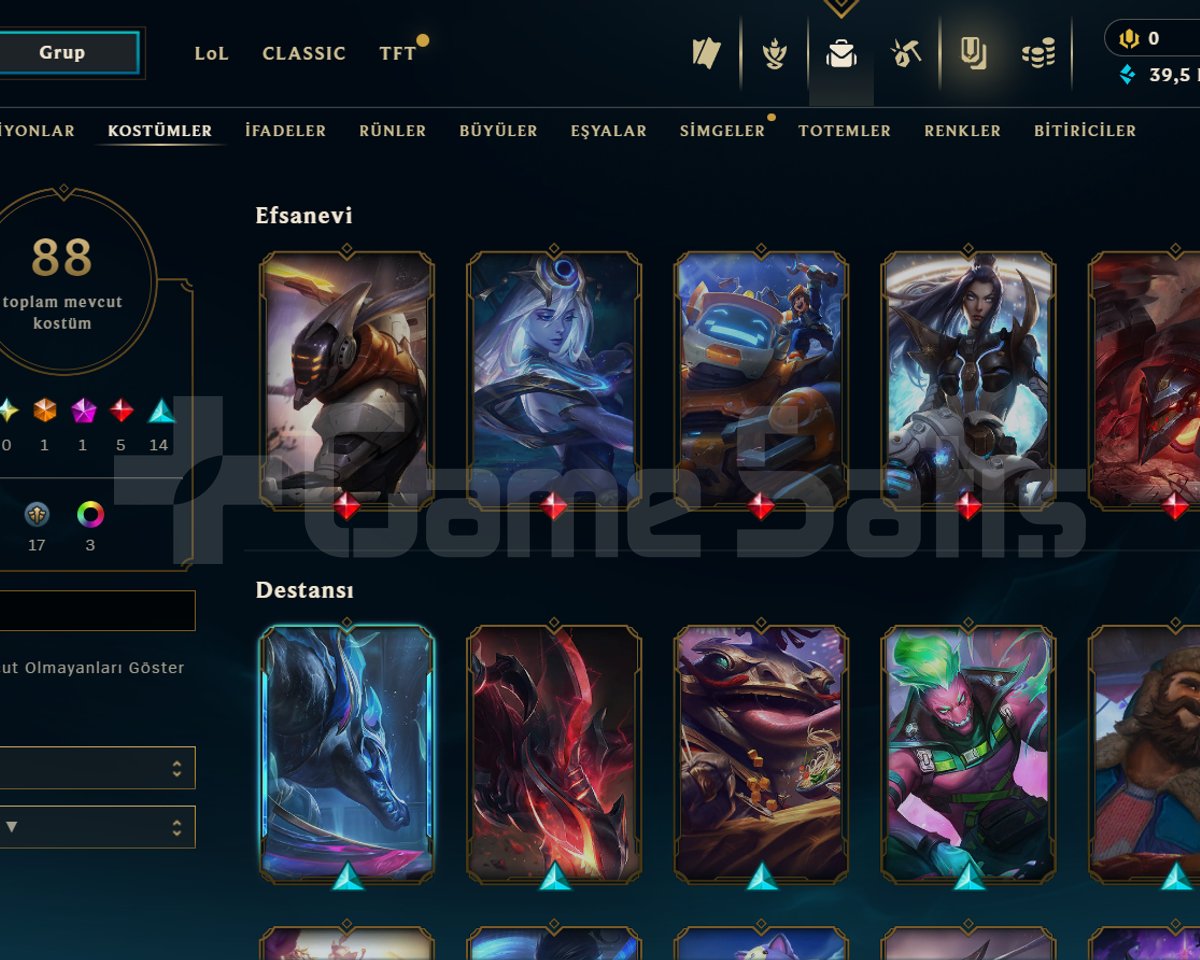 LOW ELO İSTEYENLERE 88 SKİN NİCK CHANGE