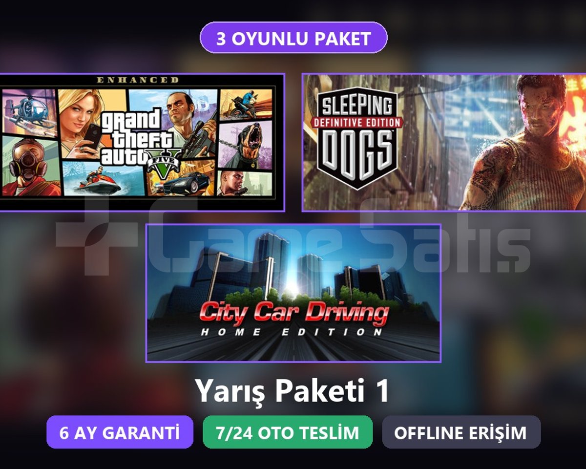 GTA 5 + Sleeping Dogs + City Car Paketi