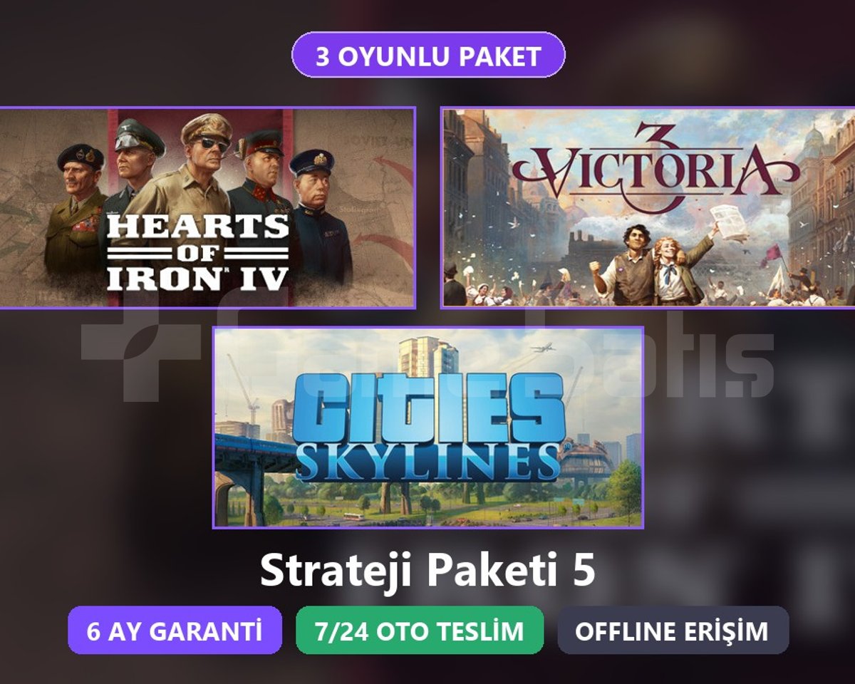 HOI4 + Victoria 3 + Skylines Paketi