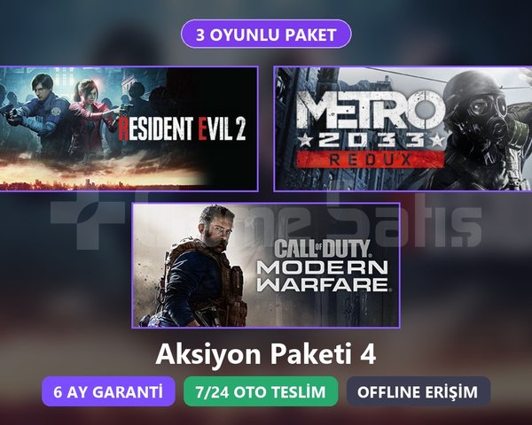 RE2 + Metro 2033 + CoD MW19 Paketi Steam