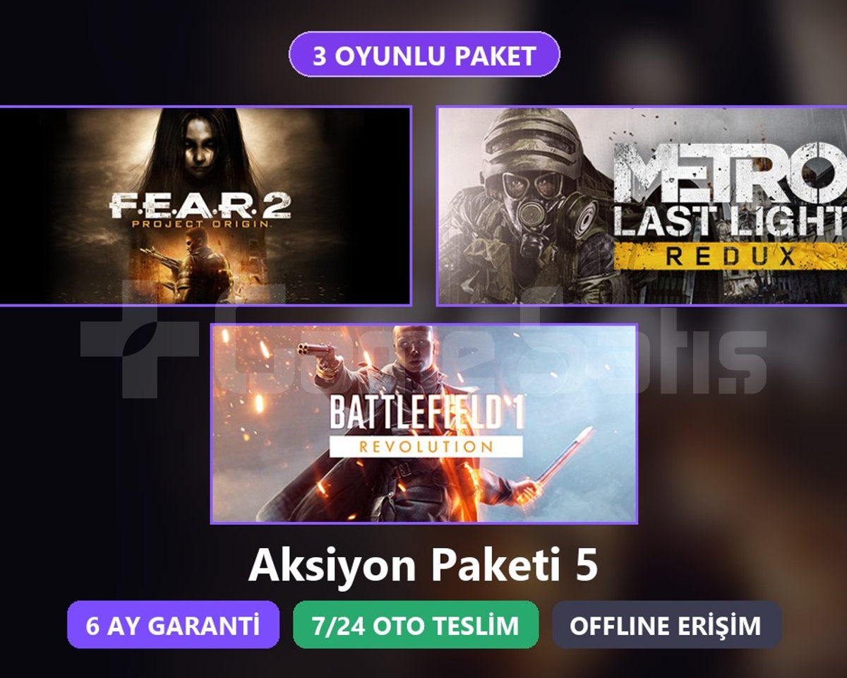 FEAR 2 + Metro LL + BF1 Paketi Steam