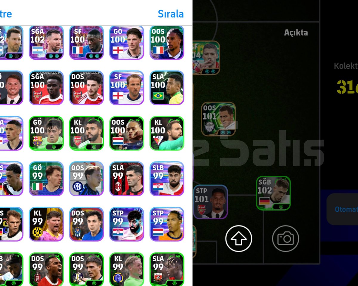 3170 KG TEK BAĞ EFOOTBALL MOBİLE HESABI
