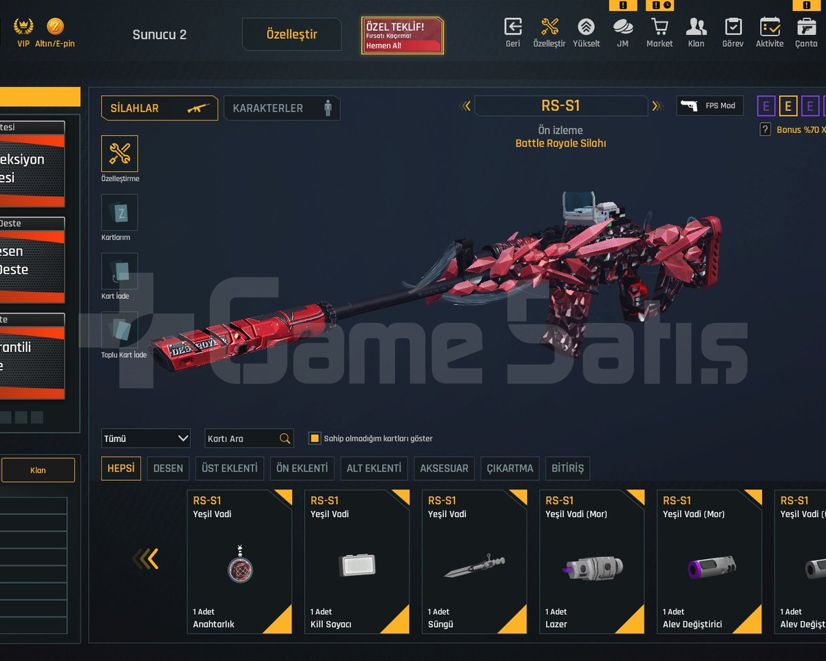 +7 RSS1 +7 KAR98 +7 MPT76 +7 İKİLİBOMBA