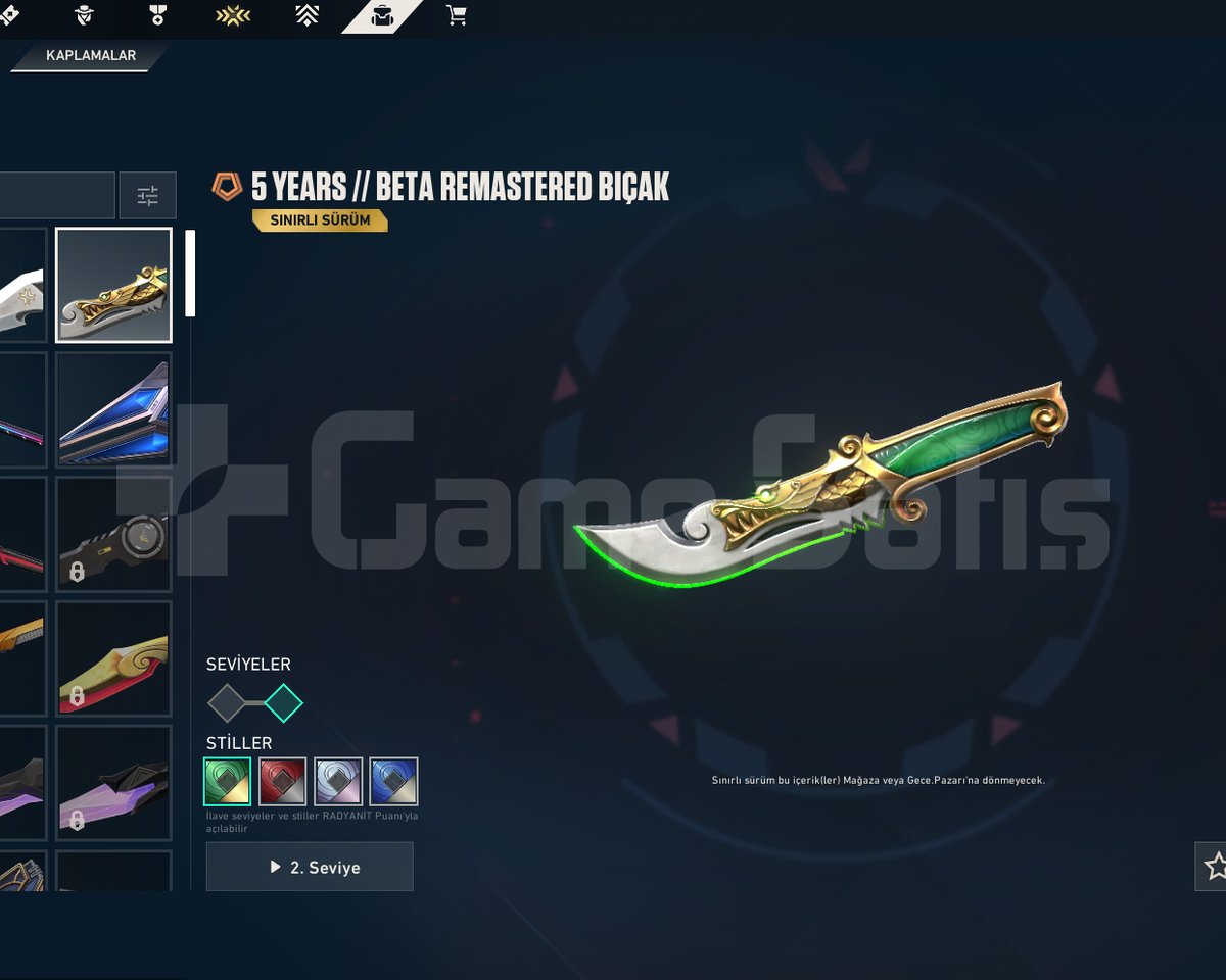 40000+ VP Yatırılmış, Sınırlı Skinler