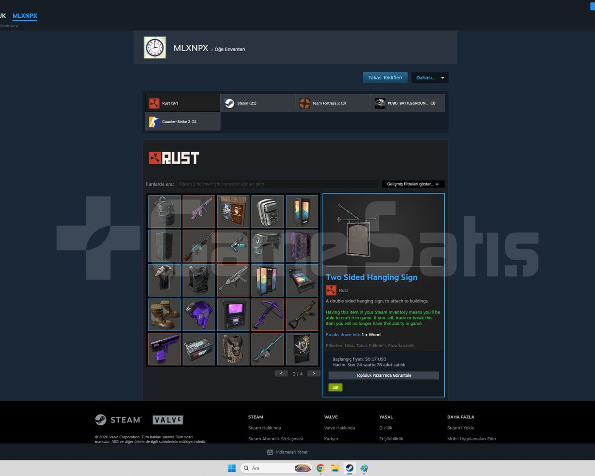 İhtiyaçtan satılık- Rust 614 saat