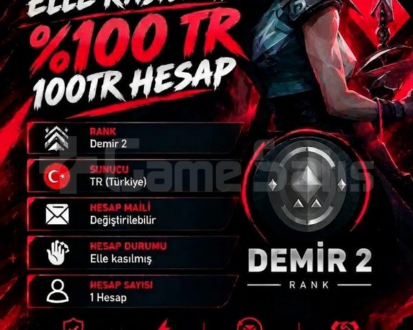 TR + DEMİR 2 + MAİL DEĞİŞEN +DÜŞÜK MMR