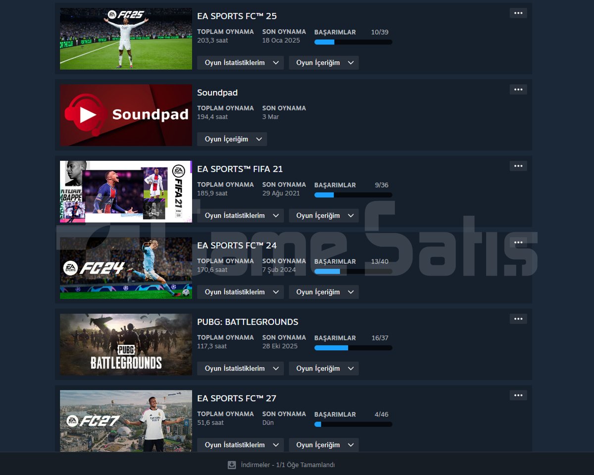 156 OYUNLU STEAM HESABI