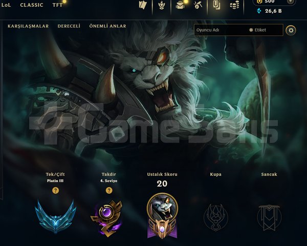 EUW / PLAT 3 / 5 SKİN - 25 HERO