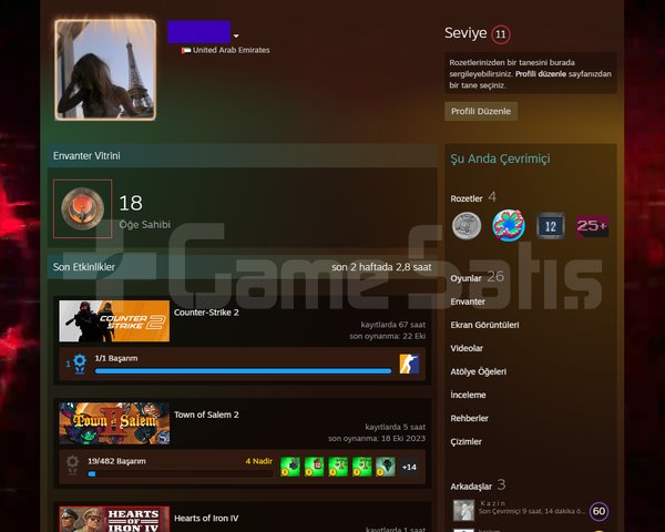 FACEİT+12K OYUN+ 5 MADALYA