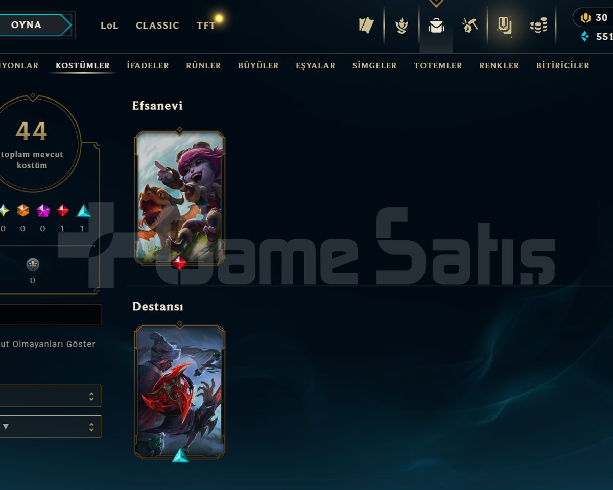 EUW / GÜMÜŞ 1 / 3 SKİN - 40 HERO