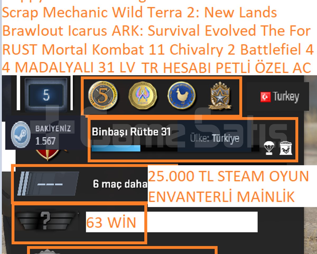 TR HESABI RUST Battlefield 4 Mortal Komb