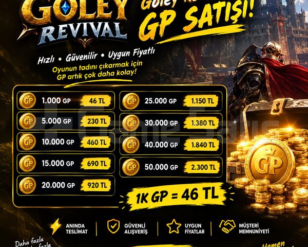 1K GP 46 TL HIZLI TESLİM SINIRSIZ STOK