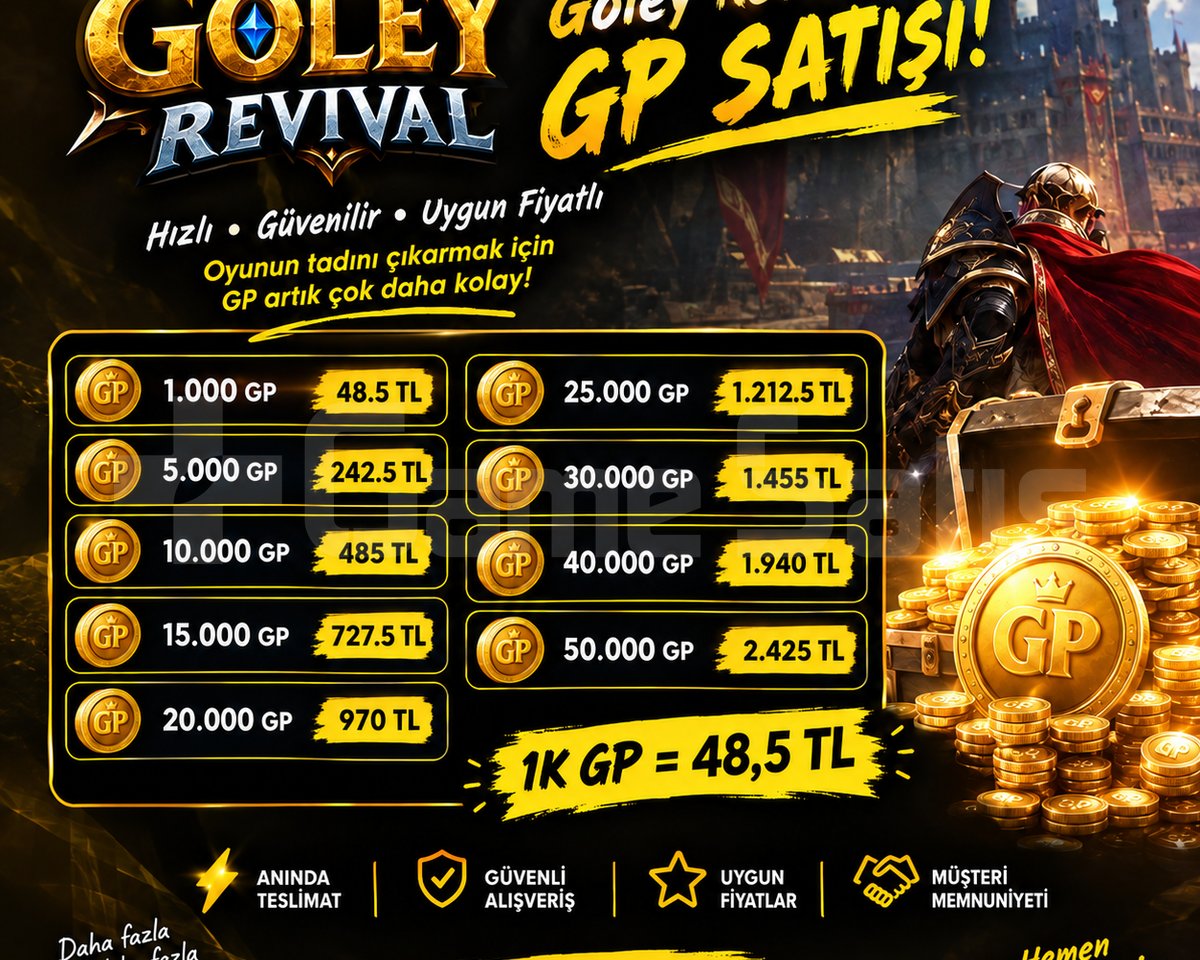 10kGP 460TL HIZLI TESLİMAT SINIRSIZ STOK
