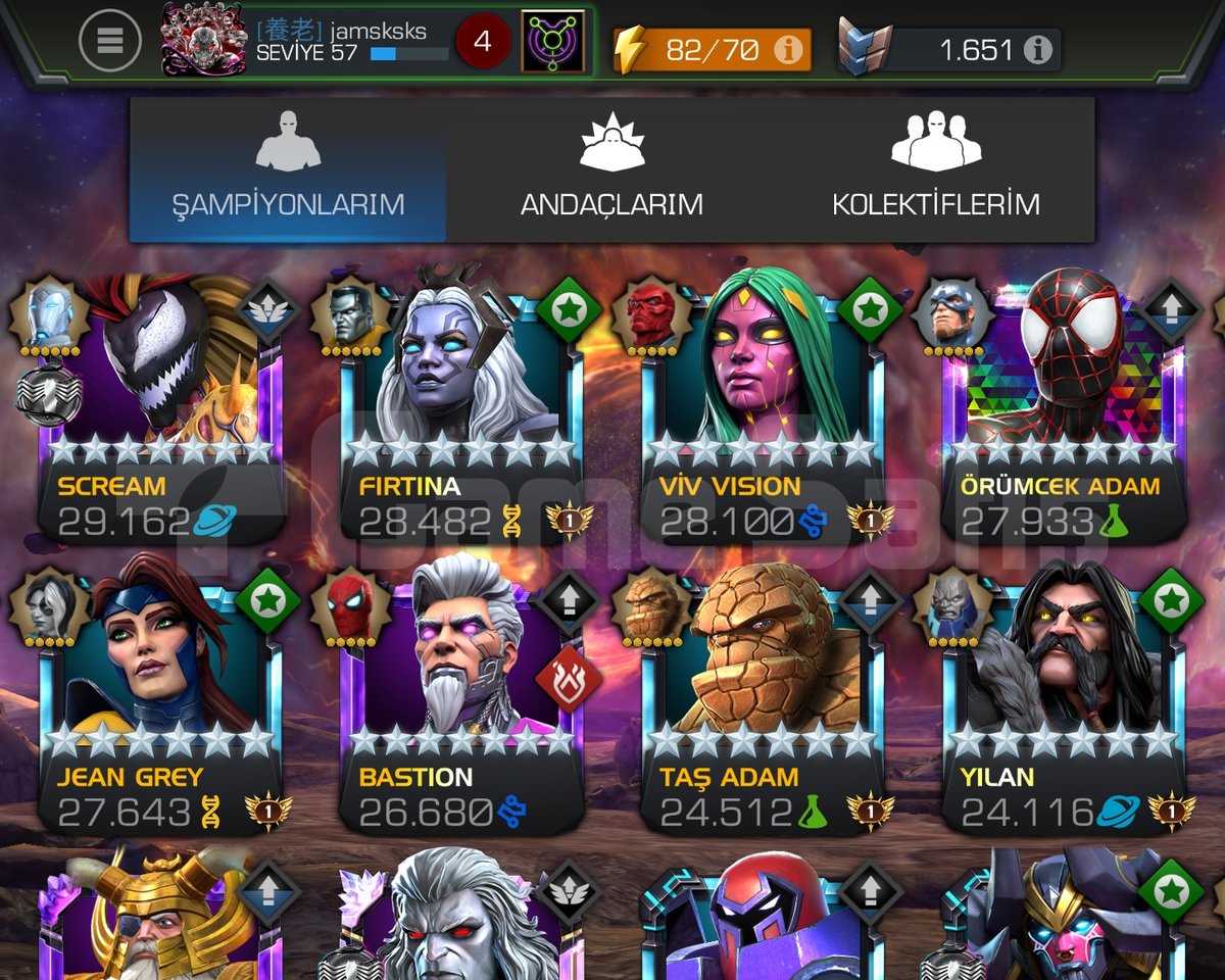 Marvel şampiyonlar turnuvası hesab satım
