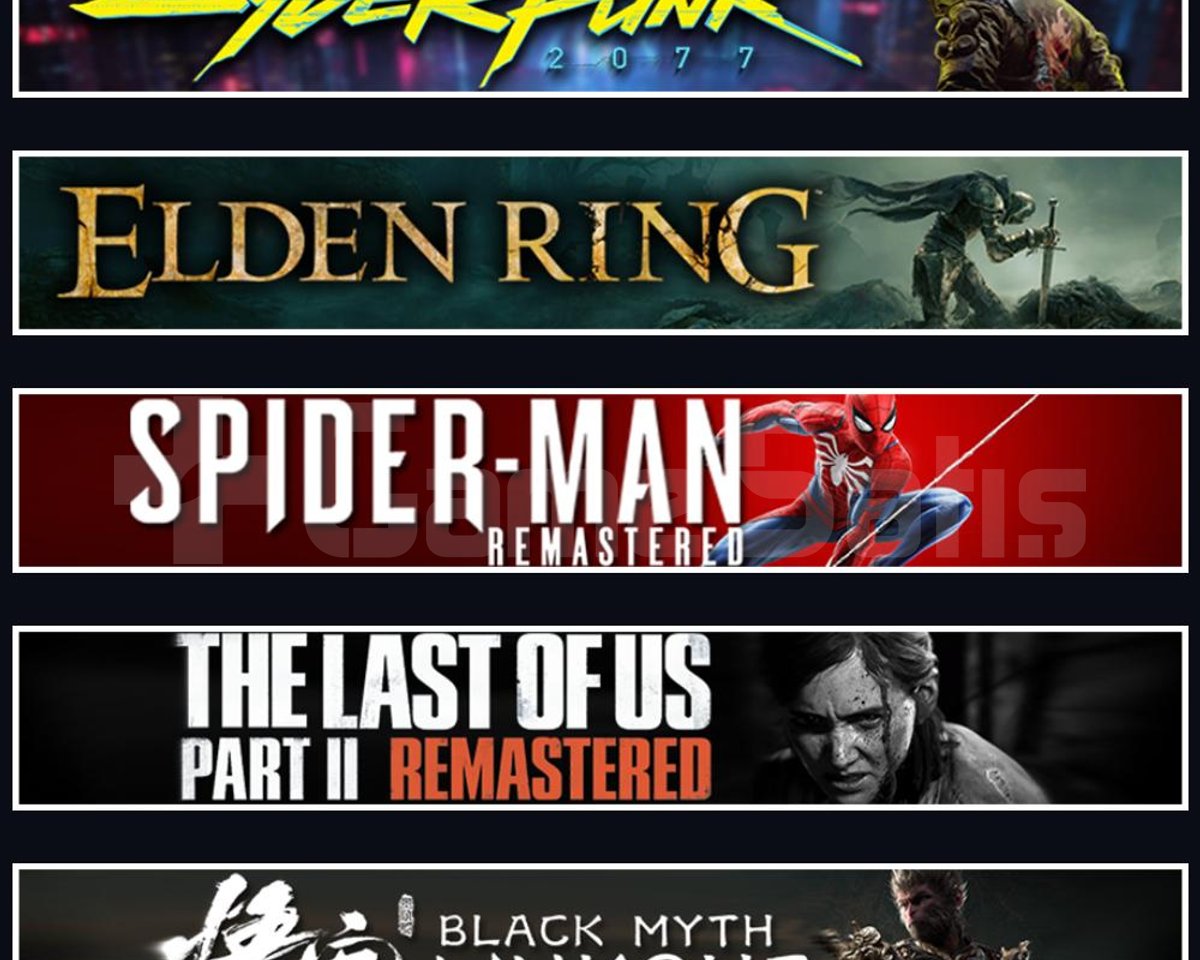Cyberpunk +Elden +SP1 +TLOU2 +Wukong