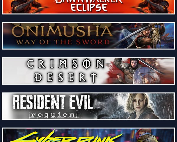 Dawnwalker +Onimusha +Crimson +RE9+Cyber
