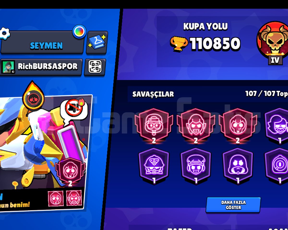 110K+ KUPALI DOLU BRAWL STARS HESAP