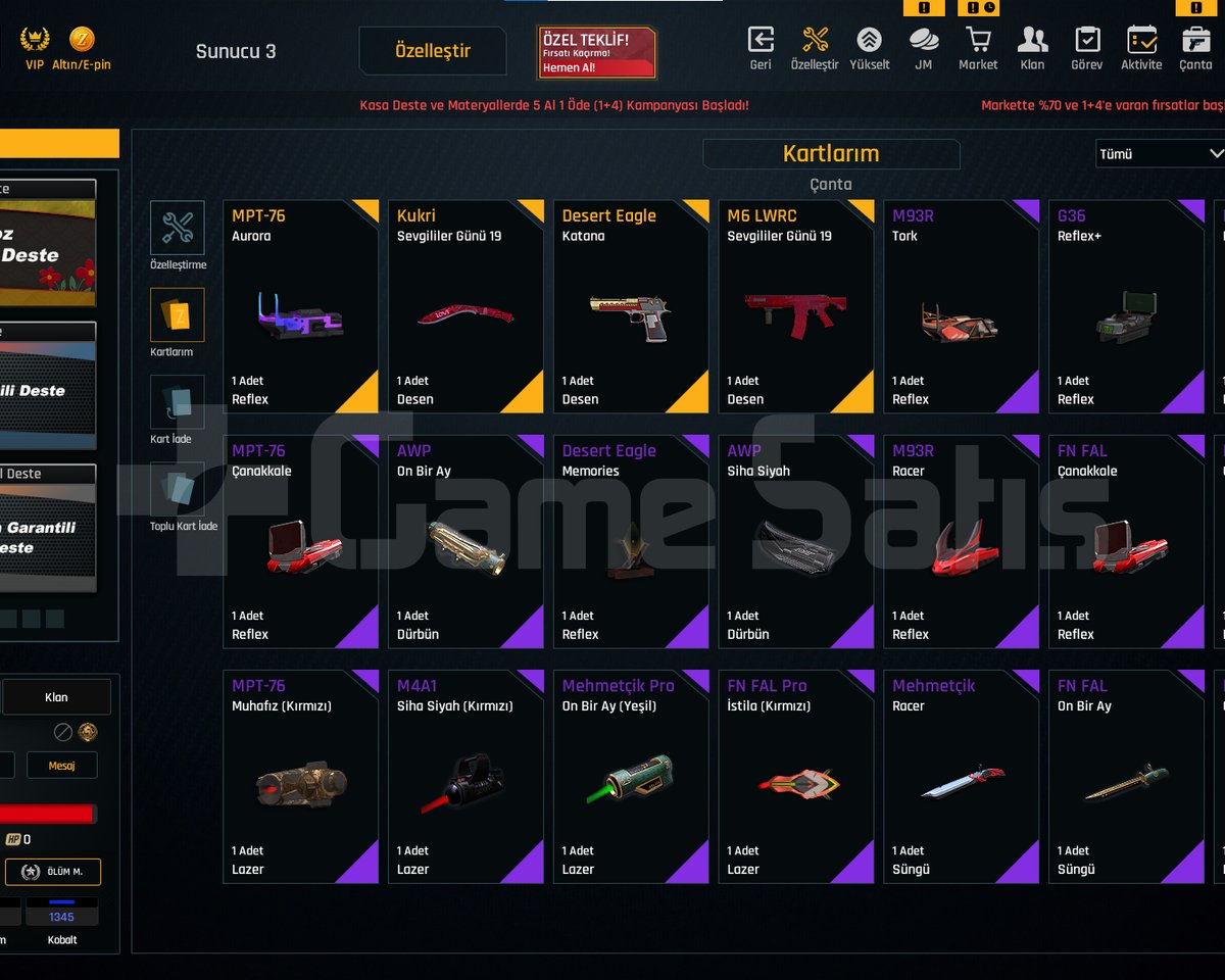 5 SINIRSIZ + EŞSİZ ELİT + 50K ZA HARCADI