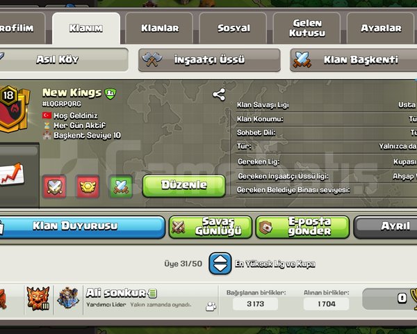 18 LEVEL KLAN + BAŞKENT 10 MAX