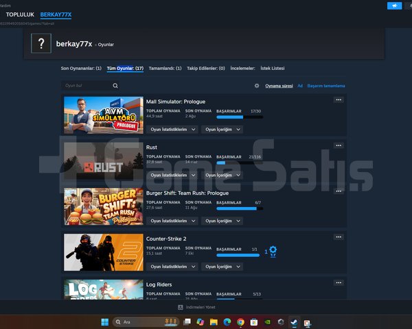 RUST HESABI YANINDA OYUNLARDA VAR