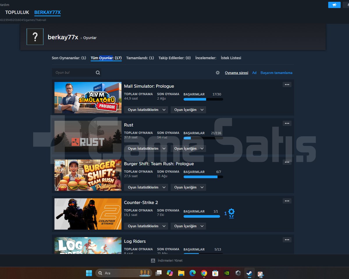 RUST HESABI YANINDA OYUNLARDA VAR