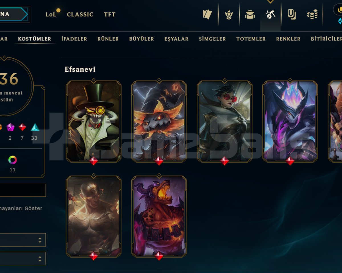 136 SKİN / 315 LVL / FULL HERO