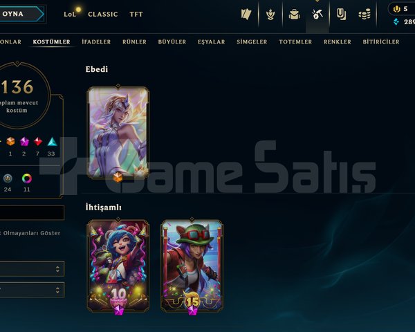 136 SKİN / 315 LVL / FULL HERO
