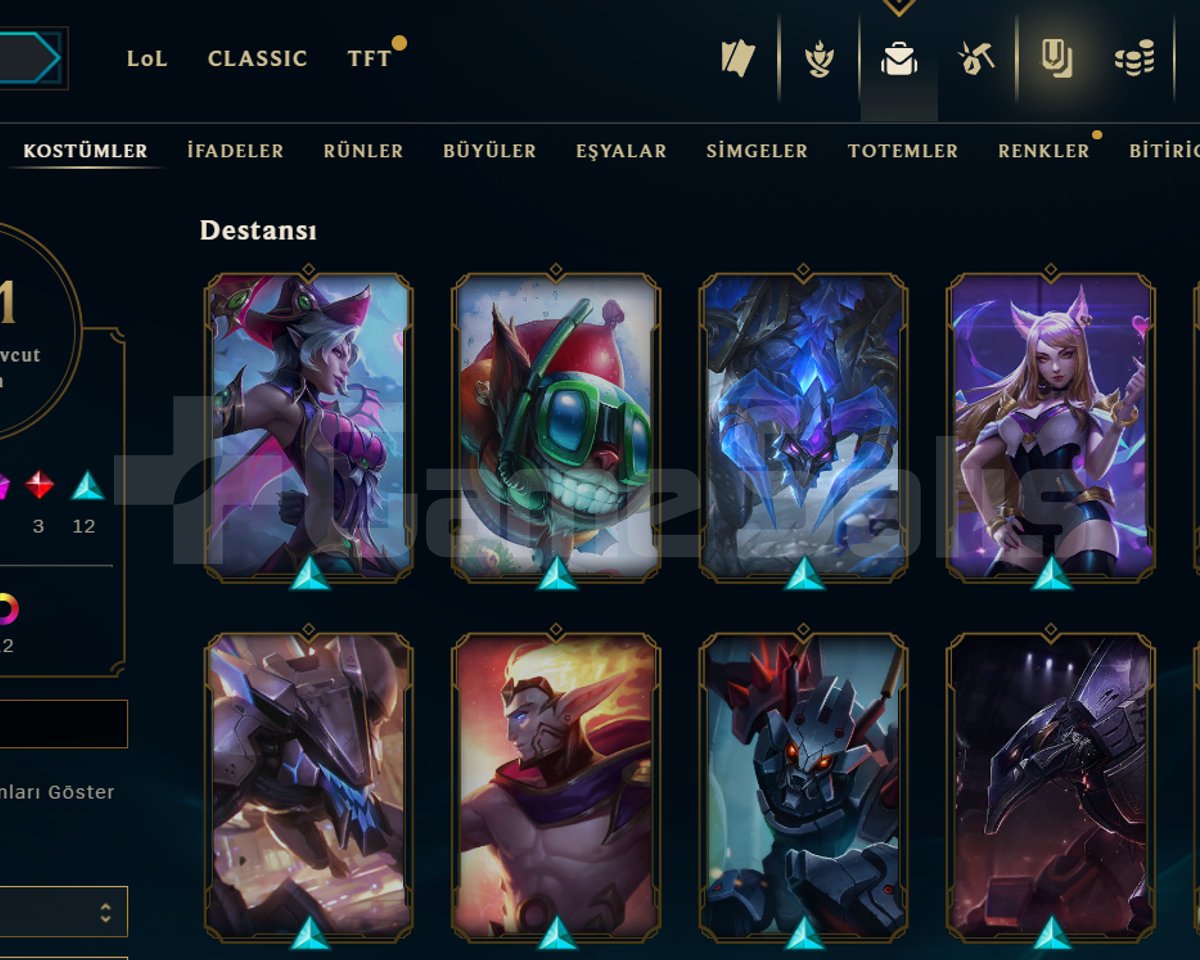 121 SKİN / 117 LVL / 134 HERO