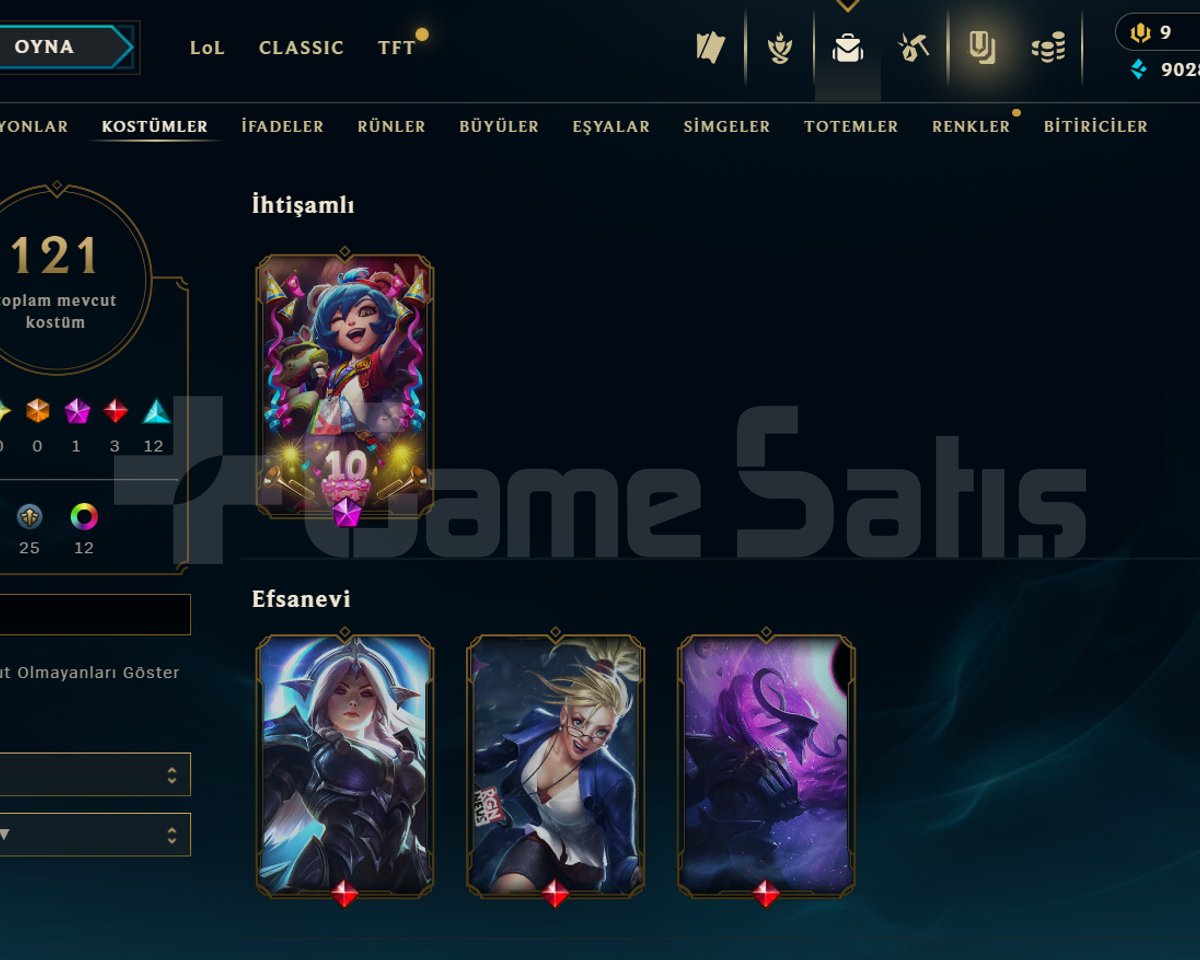 121 SKİN / 117 LVL / 134 HERO