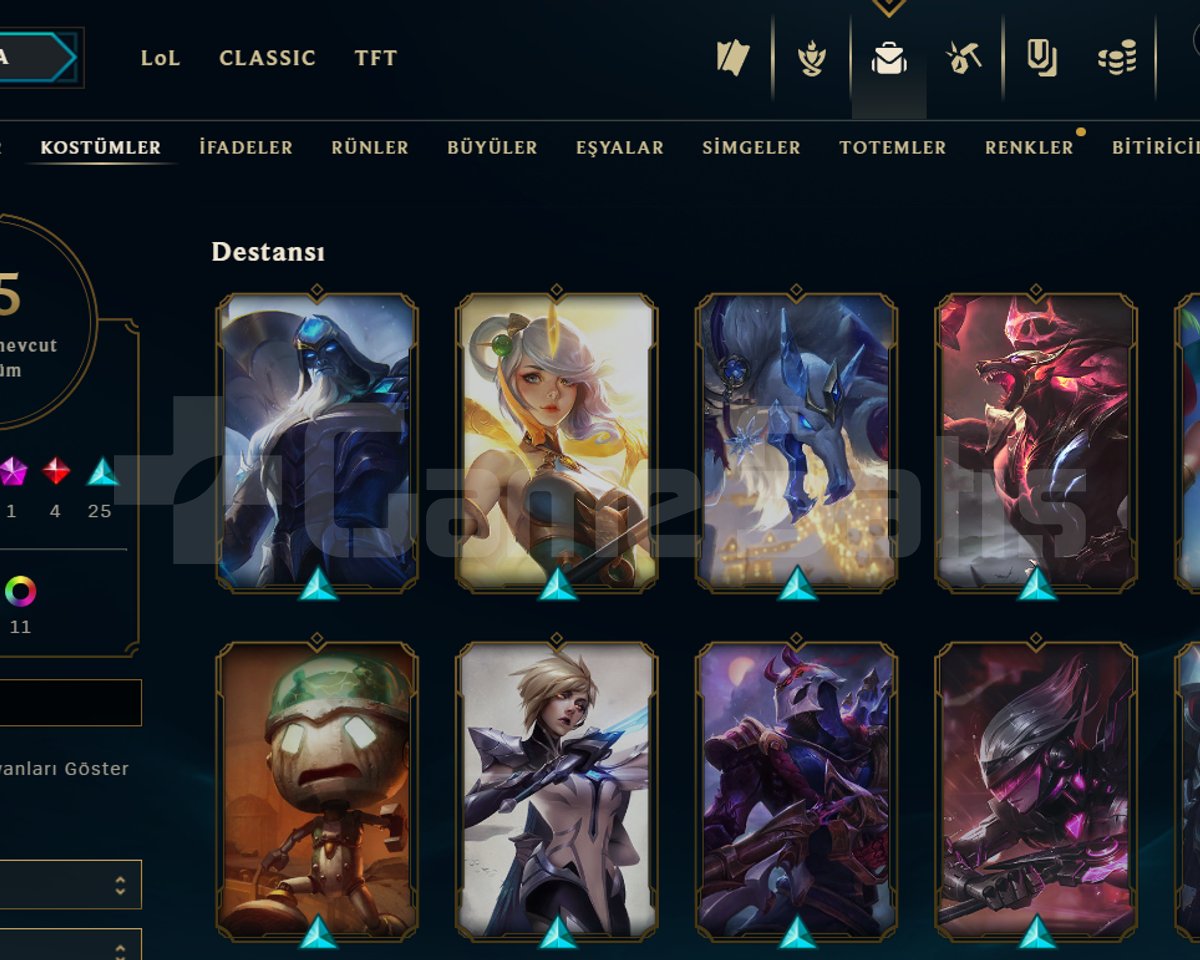 95 SKİN / 74 LVL / 70 HERO