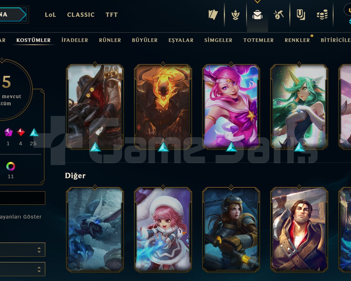 95 SKİN / 74 LVL / 70 HERO