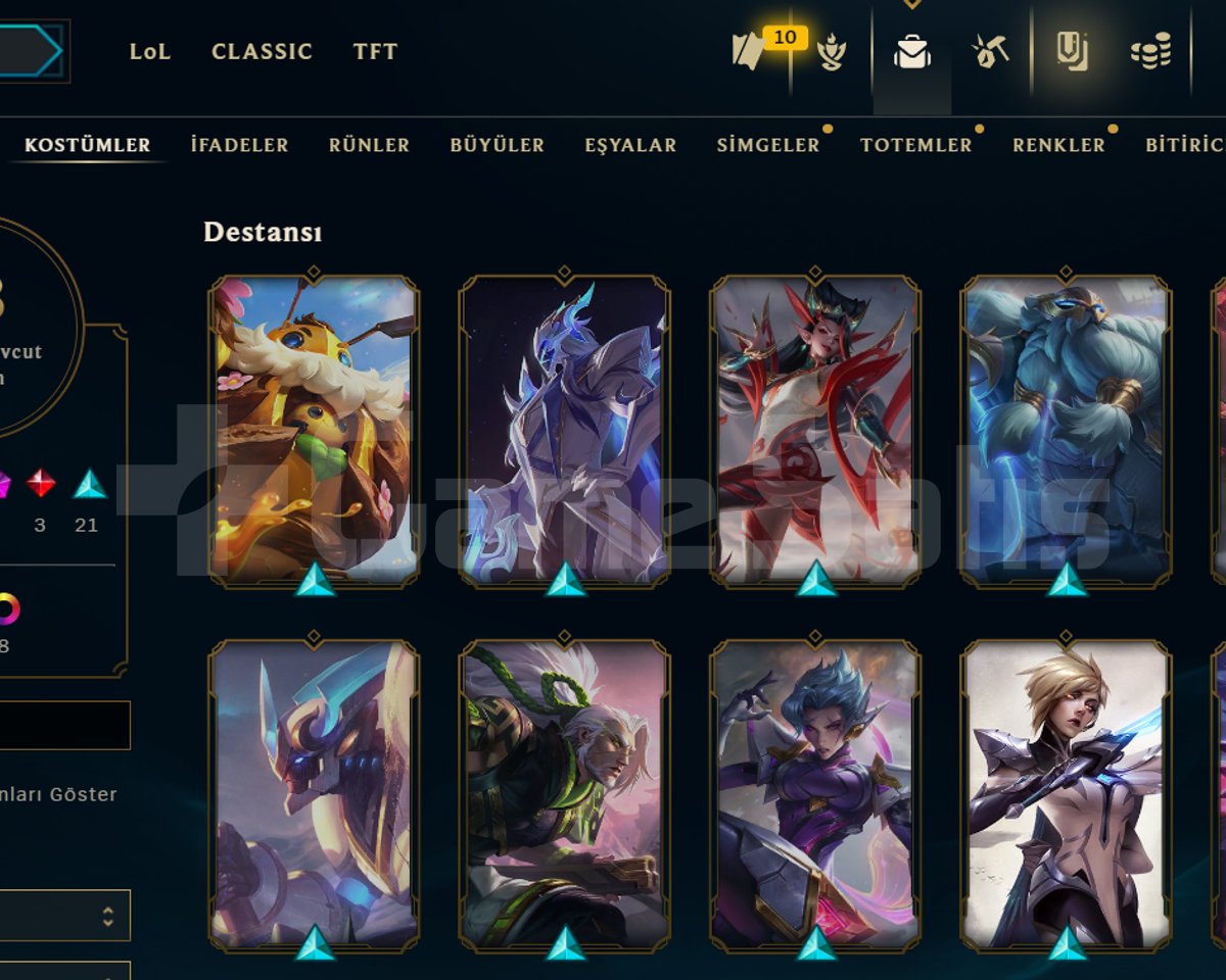 88 SKİN / 354 LVL / 105 HERO