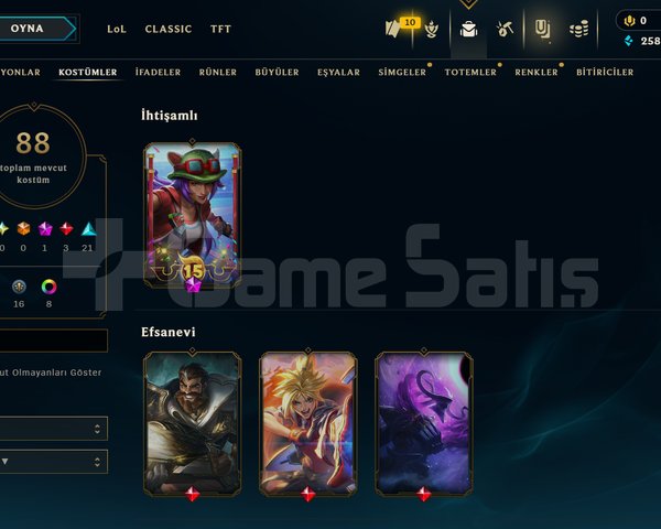 88 SKİN / 354 LVL / 105 HERO