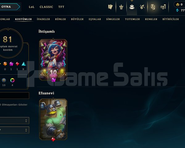 81 SKİN / 139 LVL / 121 HERO