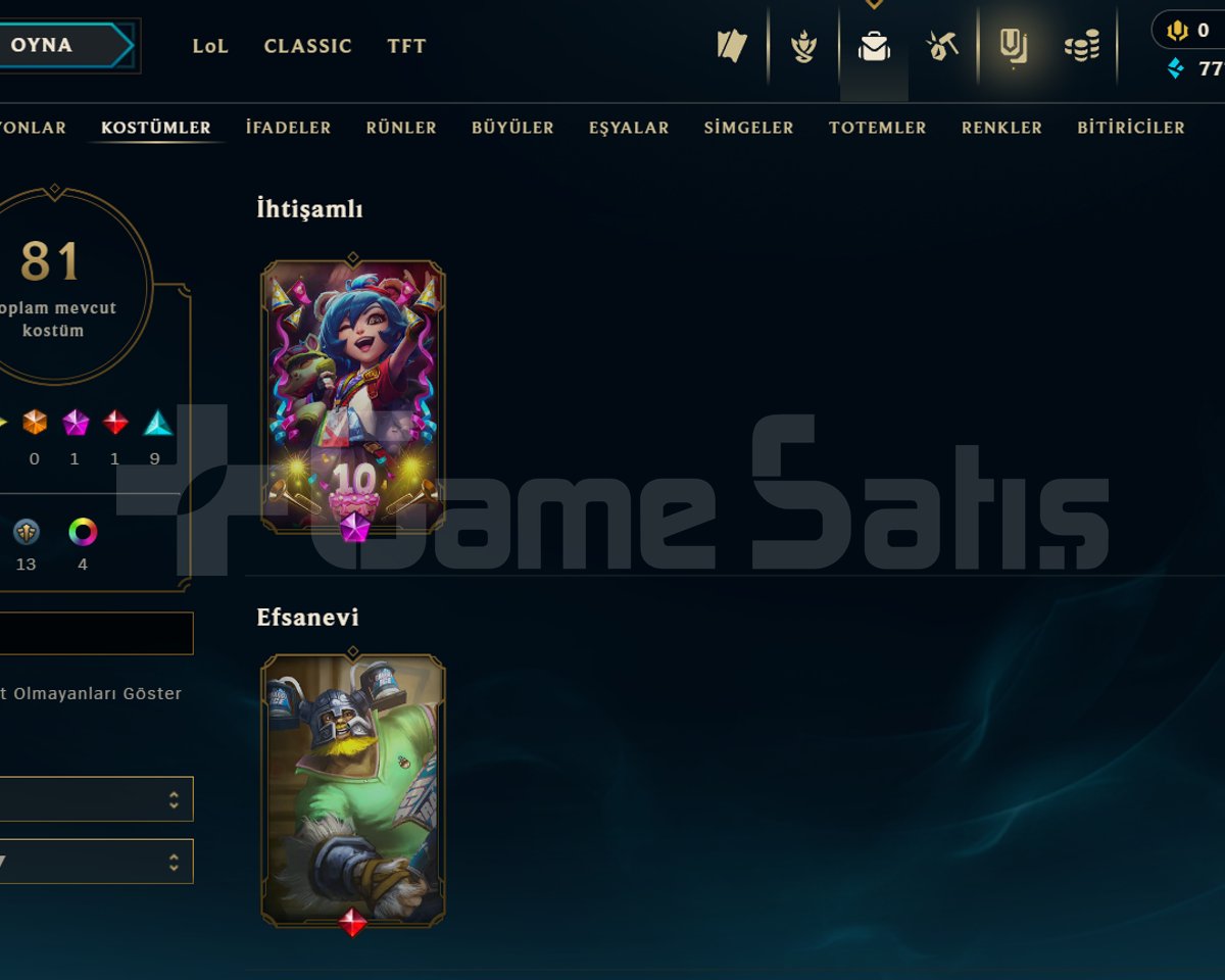 81 SKİN / 139 LVL / 121 HERO