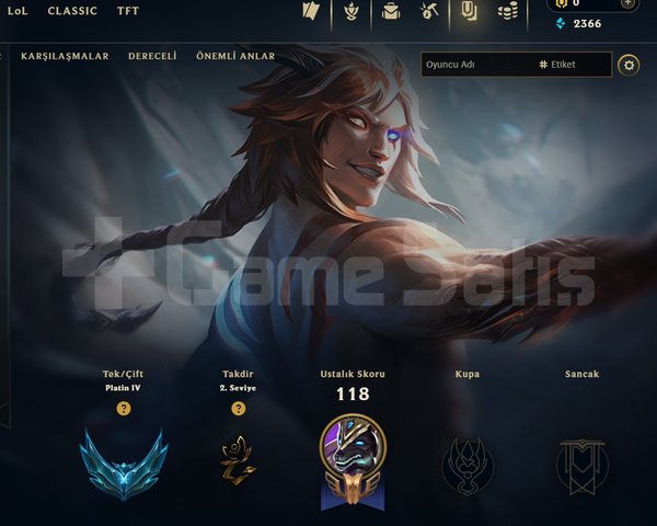 PLAT 4 / 6 SKİN / 73 HERO / 56 LVL