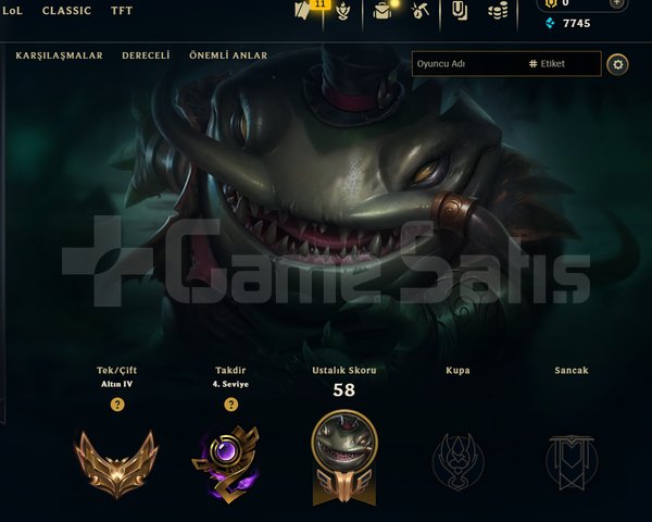 GOLD 4 / 5 SKİN / 42 HERO / 43 LVL