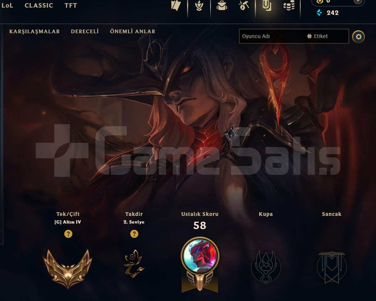 GOLD 4 / 7 SKİN / 51 HERO / 41 LVL