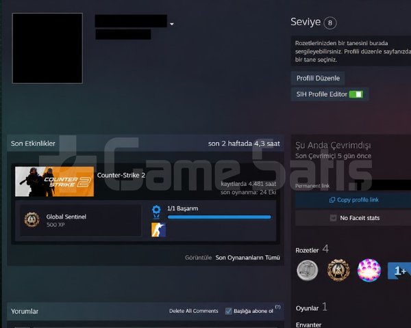 0 HESAP 36 LEVEL CS İÇİ TEMİZ