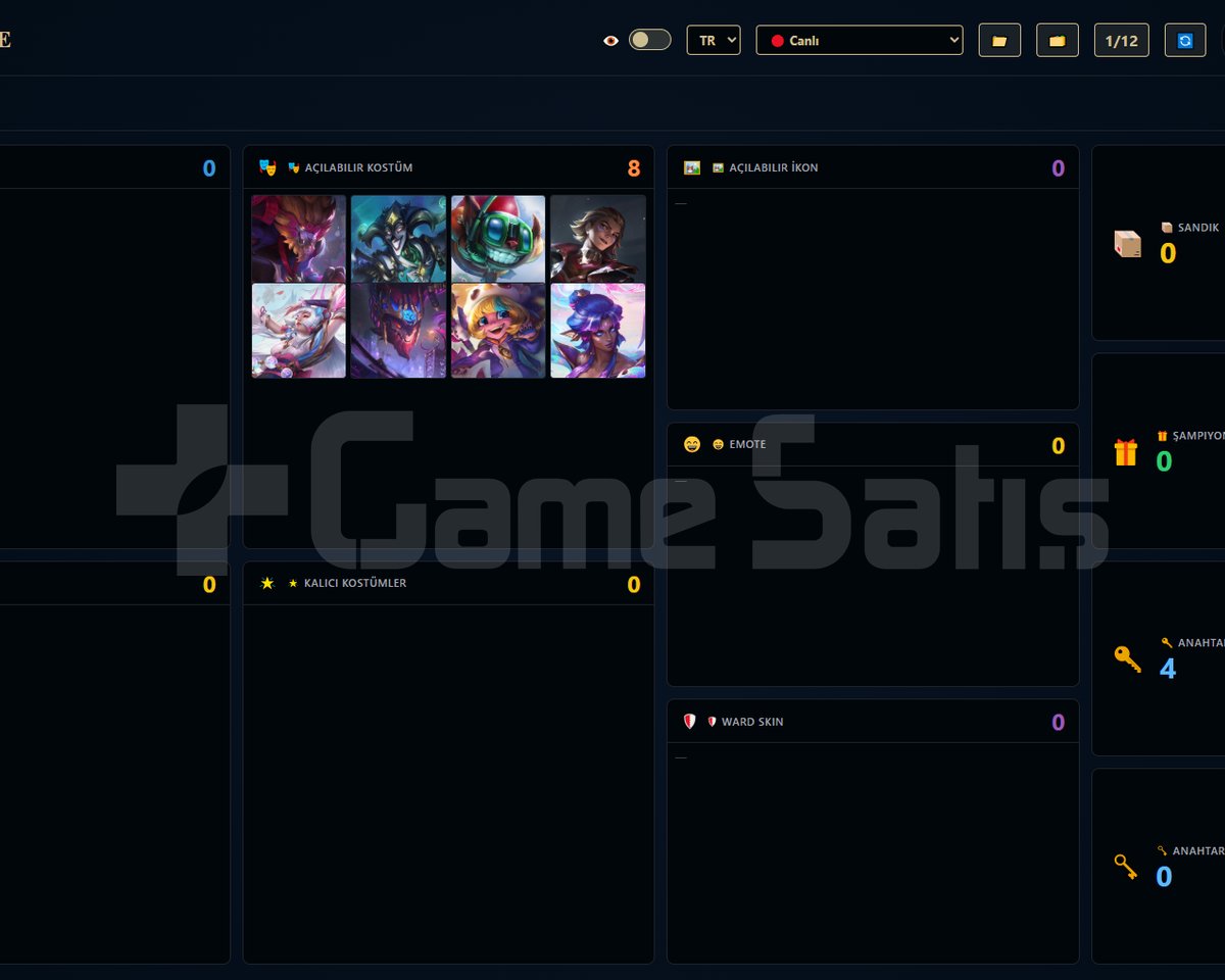 TR / 57 LVL + 18+8 SKİN + Ustalık + OTO